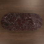 Rosso Levanto Curved Coffee Table – marble coffee table, living room table, luxury coffee table, statement coffee table, designer coffee table