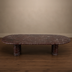 Rosso Levanto Curved Coffee Table – marble coffee table, living room table, luxury coffee table, statement coffee table, designer coffee table