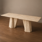 Azzura Beige Travertine Dining Table – travertine dining table, stone dining table, stone top dining table, marble dining table, stone dining room table