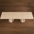 Azzura Beige Travertine Dining Table – travertine dining table, stone dining table, stone top dining table, marble dining table, stone dining room table