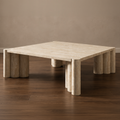 Chiara Beige Travertine Coffee Table – stone top coffee table, living room table, contemporary coffee table, luxury coffee table, designer coffee table