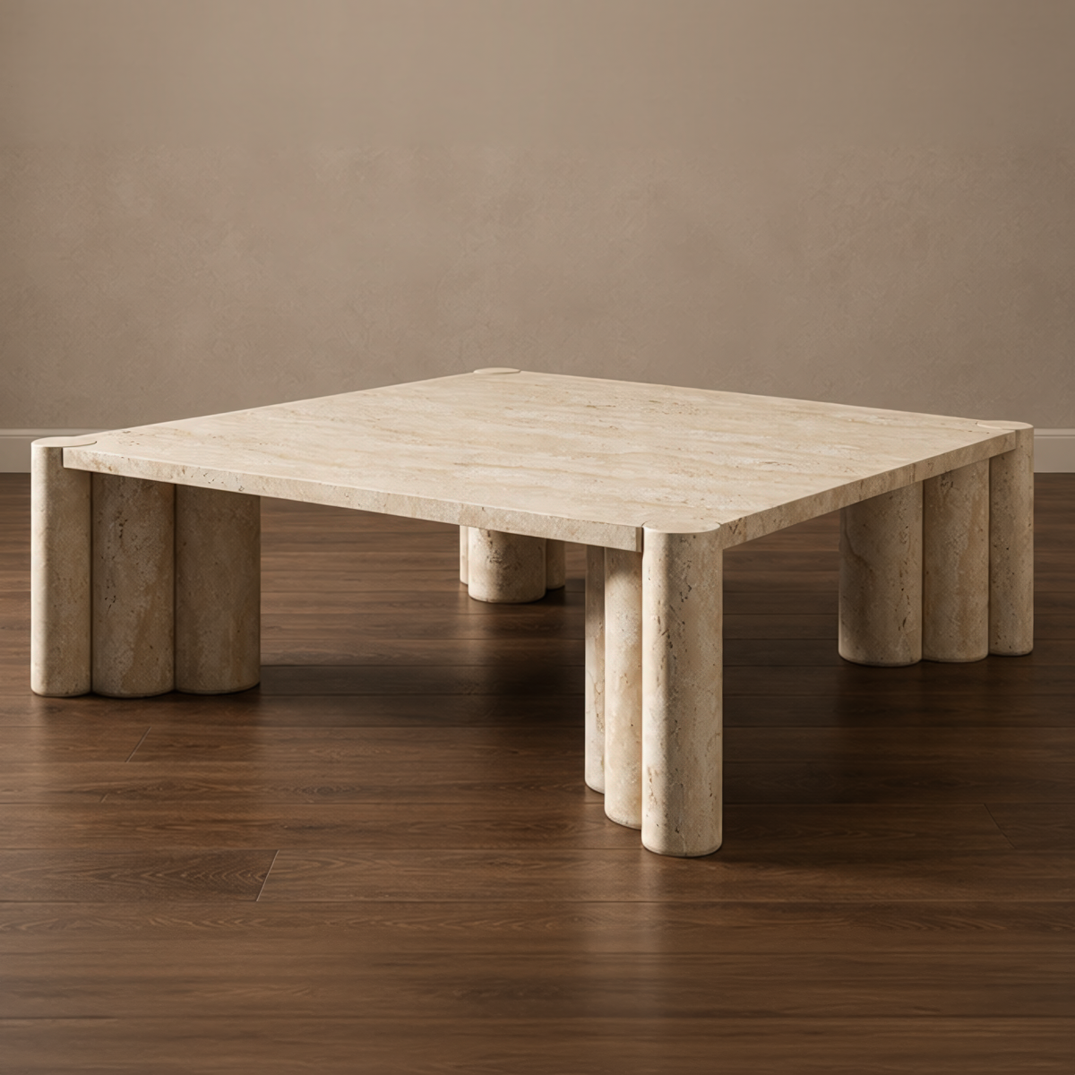 Chiara Beige Travertine Coffee Table – stone top coffee table, living room table, contemporary coffee table, luxury coffee table, designer coffee table