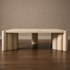 Chiara Beige Travertine Coffee Table – stone top coffee table, living room table, contemporary coffee table, luxury coffee table, designer coffee table