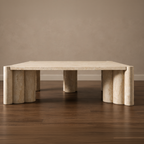 Chiara Beige Travertine Coffee Table – stone top coffee table, living room table, contemporary coffee table, luxury coffee table, designer coffee table