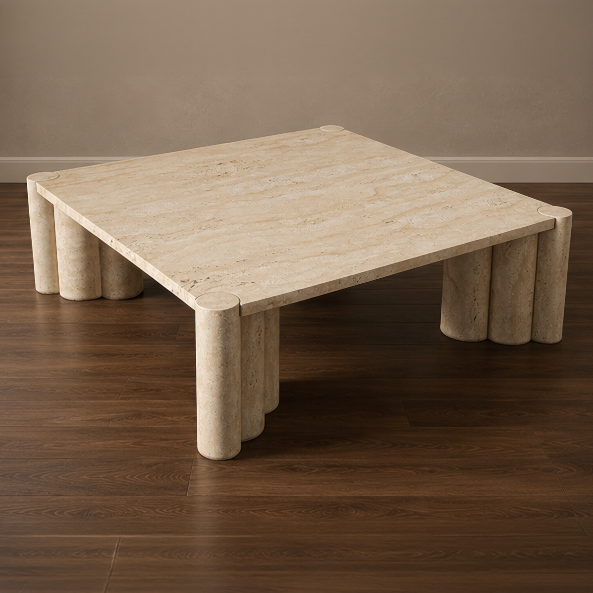 Chiara Beige Travertine Coffee Table – stone top coffee table, living room table, contemporary coffee table, luxury coffee table, designer coffee table
