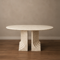 Iconic Step Travertine Dining Table – travertine dining table, stone dining table, stone top dining table, marble dining table, stone dining room table