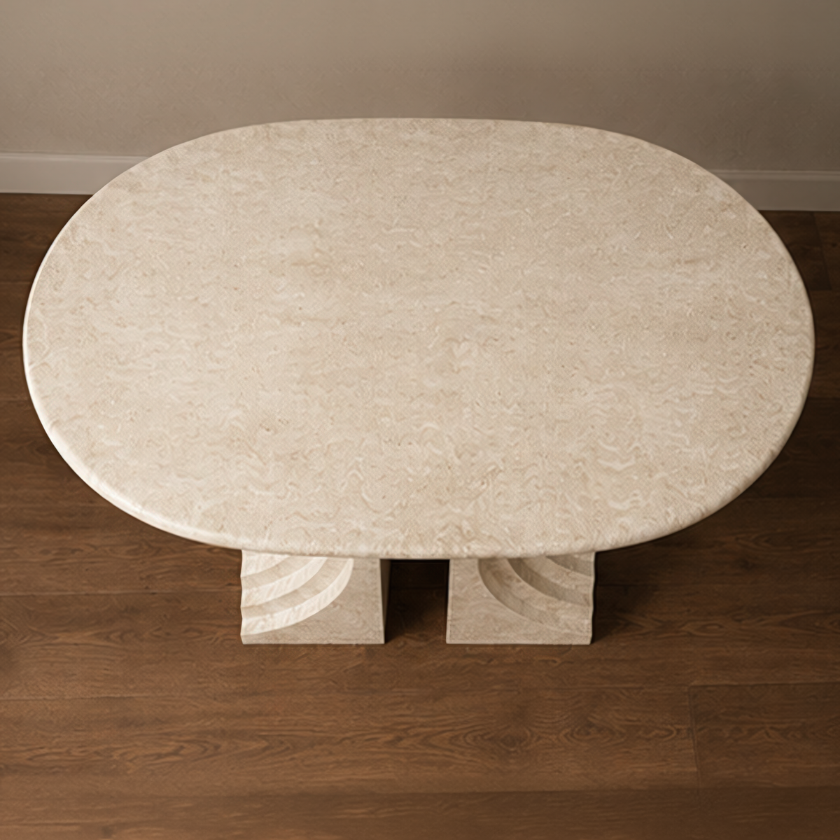 Iconic Step Travertine Dining Table – travertine dining table, stone dining table, stone top dining table, marble dining table, stone dining room table