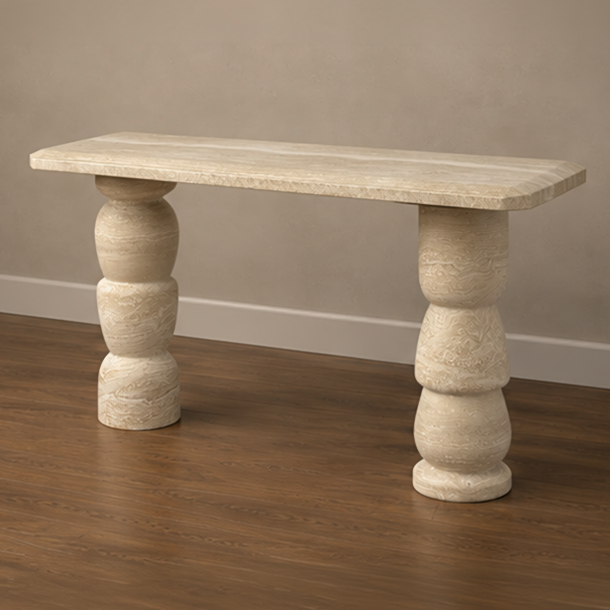 Mateo Beige Travertine Console Table