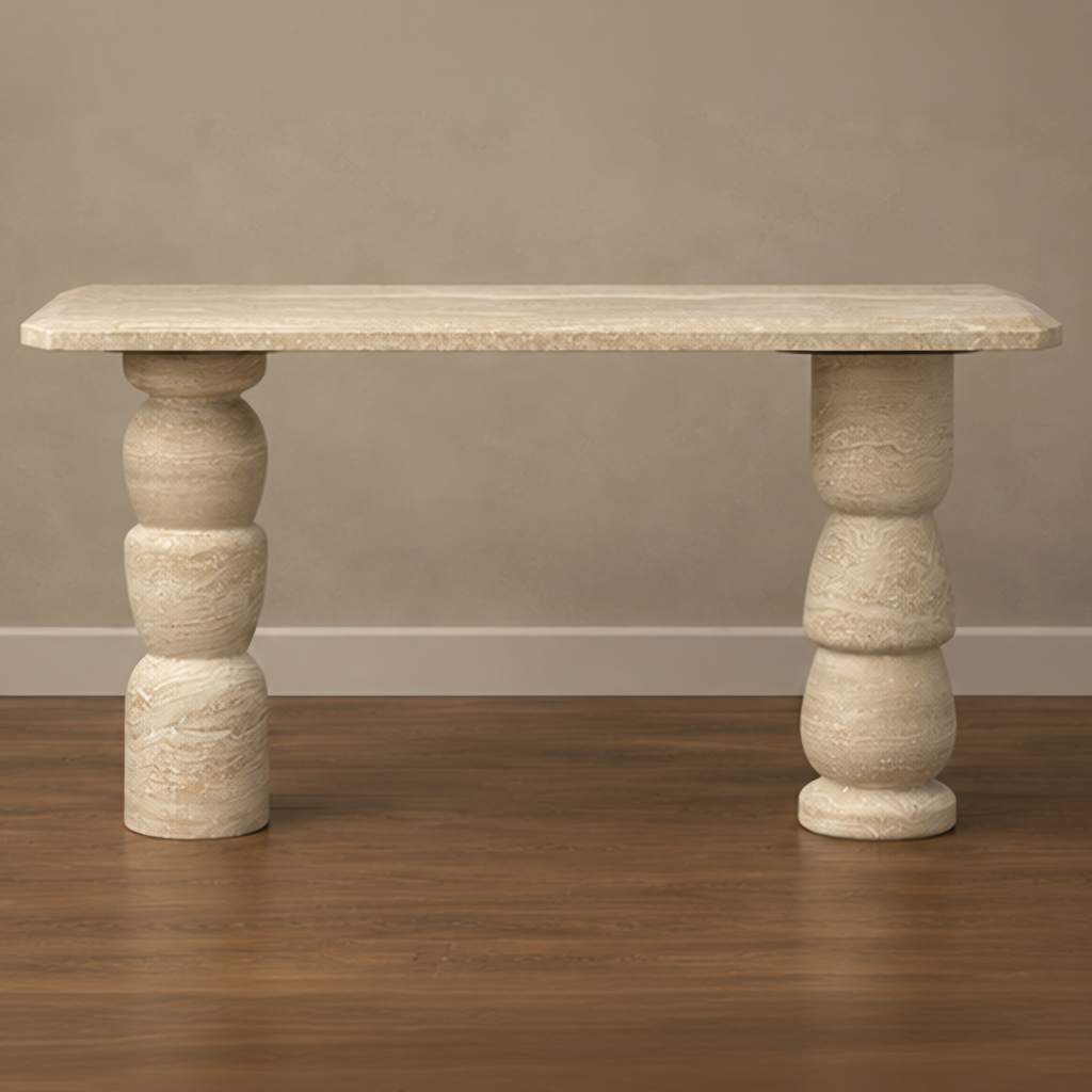 Mateo Beige Travertine Console Table