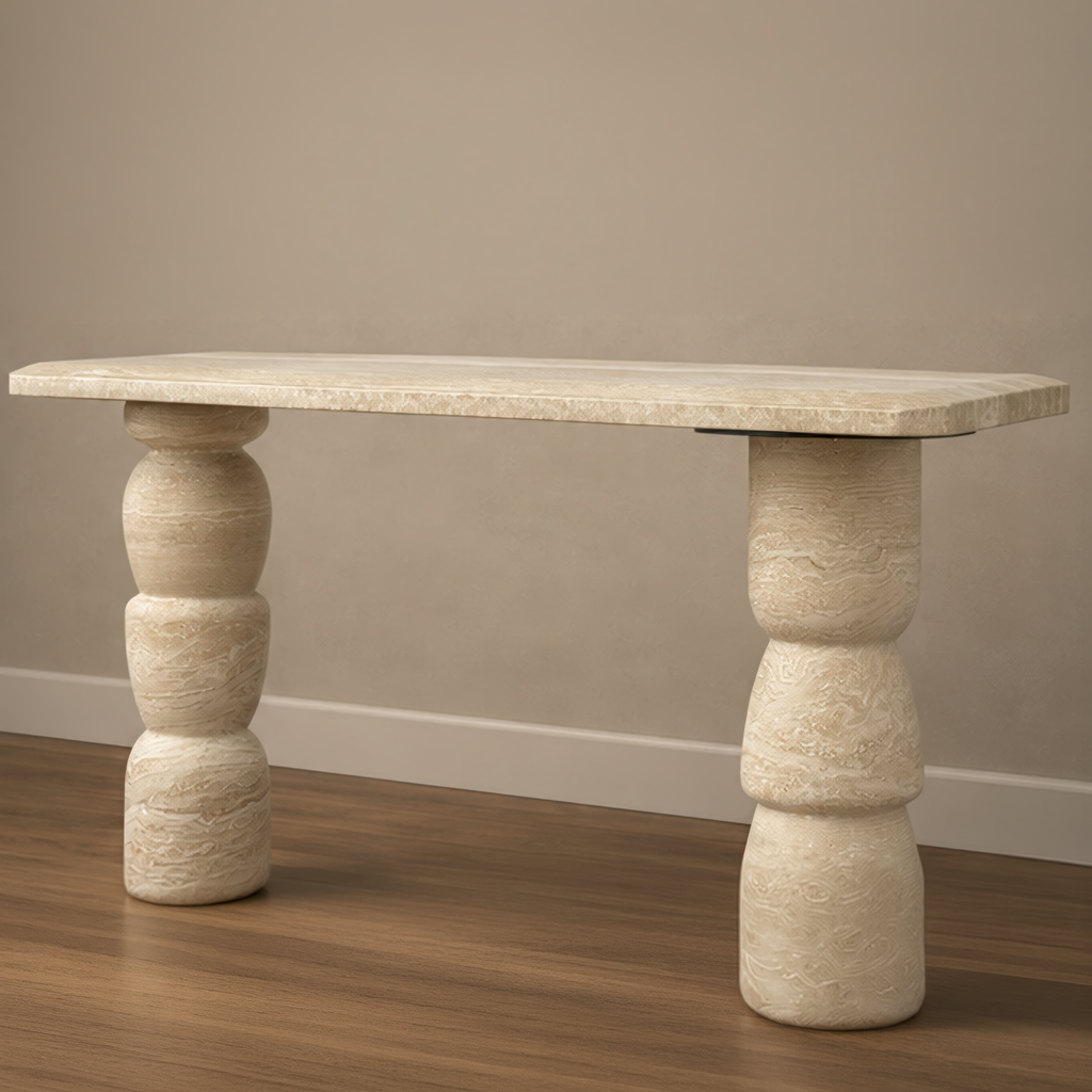 Mateo Beige Travertine Console Table