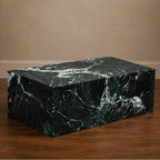 Verde Alpi Coffee Table Plinth – marble coffee table, occasional table, designer coffee table, modern coffee table, luxury coffee table