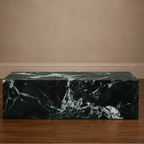 Verde Alpi Coffee Table Plinth – marble coffee table, occasional table, designer coffee table, modern coffee table, luxury coffee table