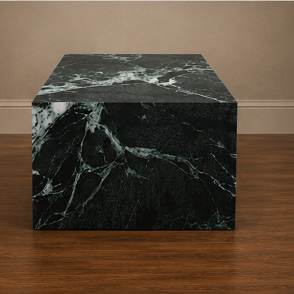 Verde Alpi Coffee Table Plinth – marble coffee table, occasional table, designer coffee table, modern coffee table, luxury coffee table