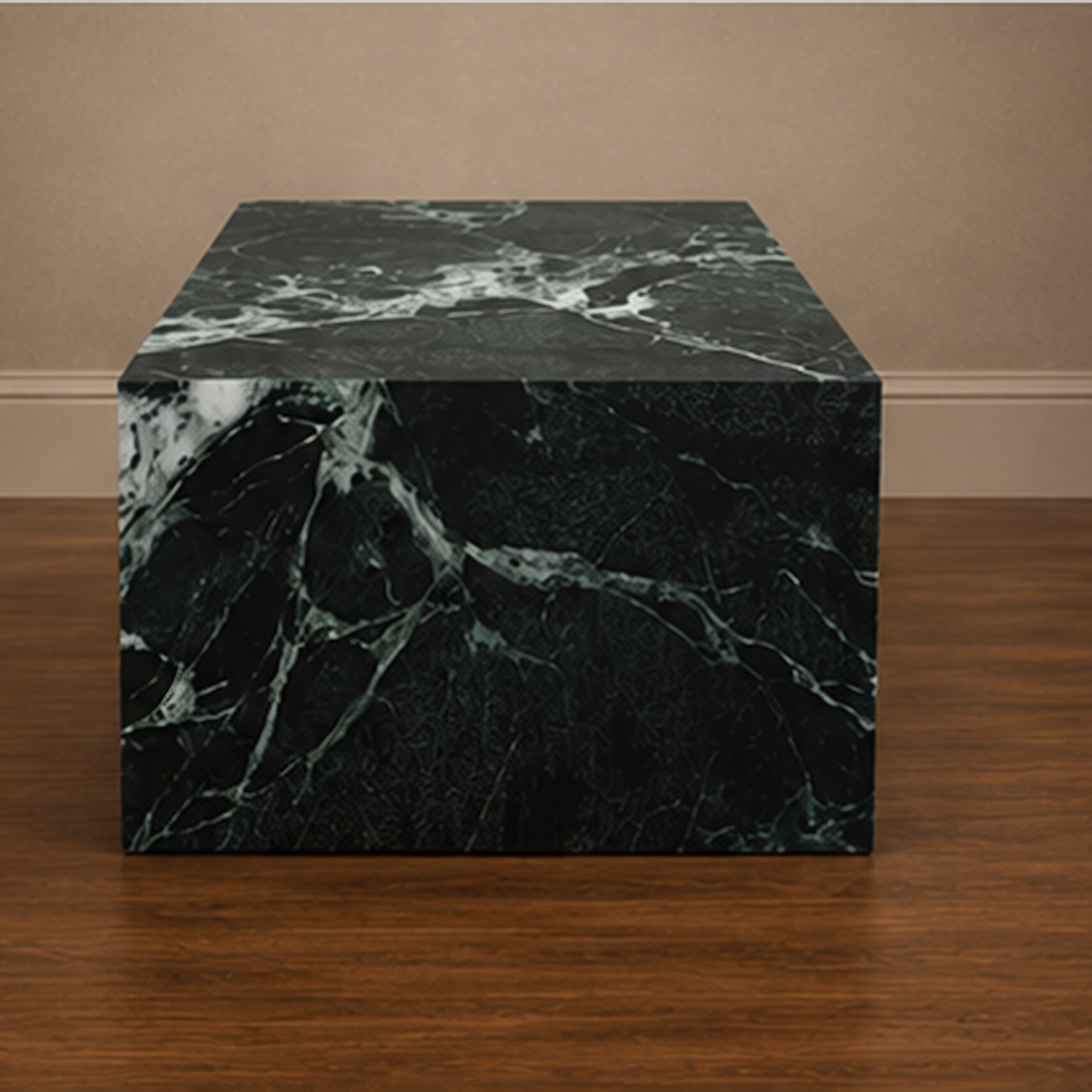 Verde Alpi Coffee Table Plinth – marble coffee table, occasional table, designer coffee table, modern coffee table, luxury coffee table