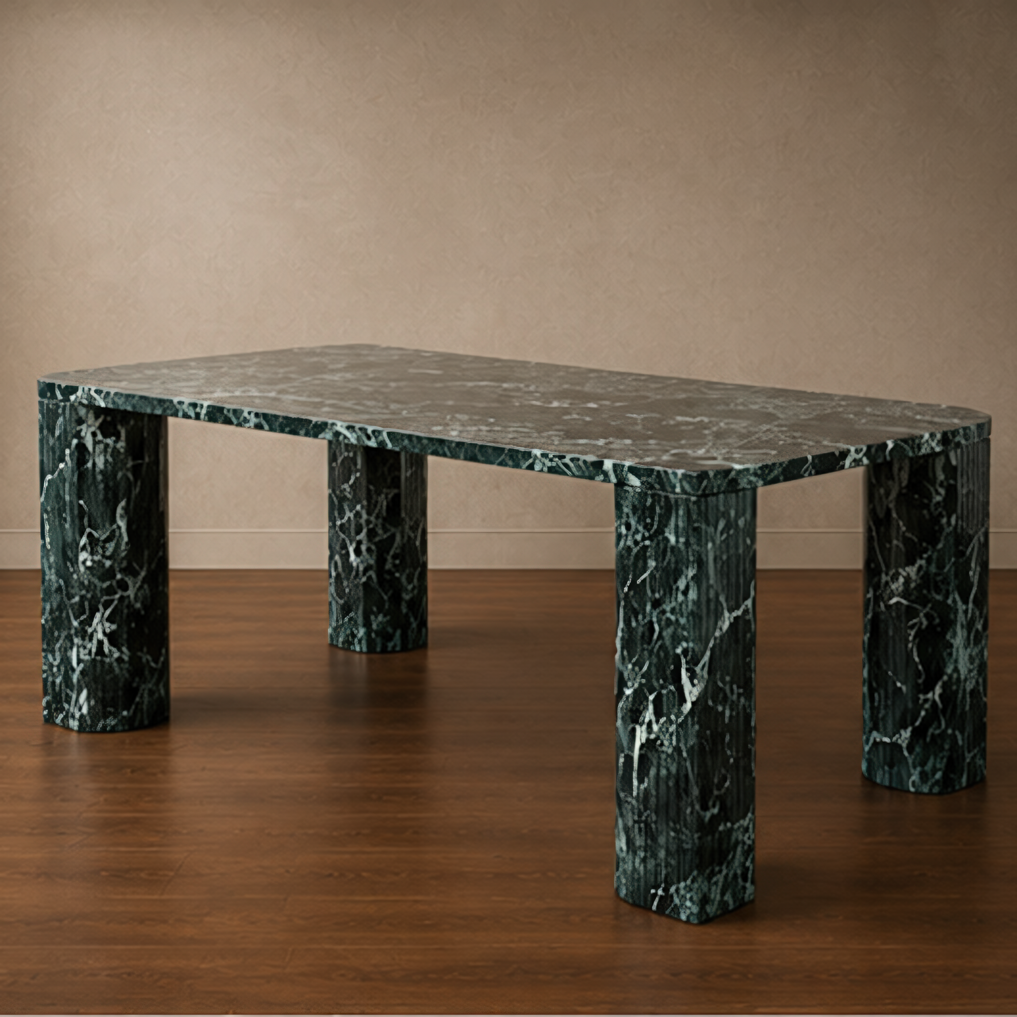 Marco Fluted Verde Alpi Dining Table – marble dining table, stone dining table, marble top dining table, stone top dining table, stone dining room table