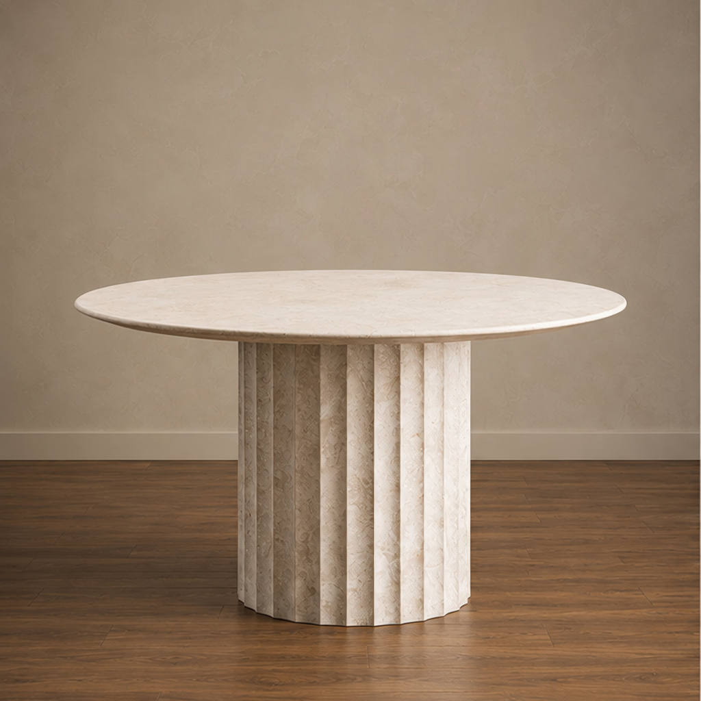 Crema Siena Fluted Dining Table