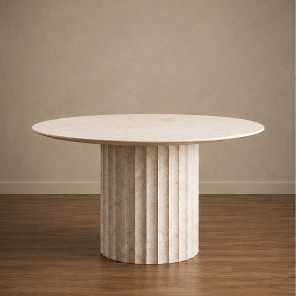 Crema Siena Fluted Dining Table