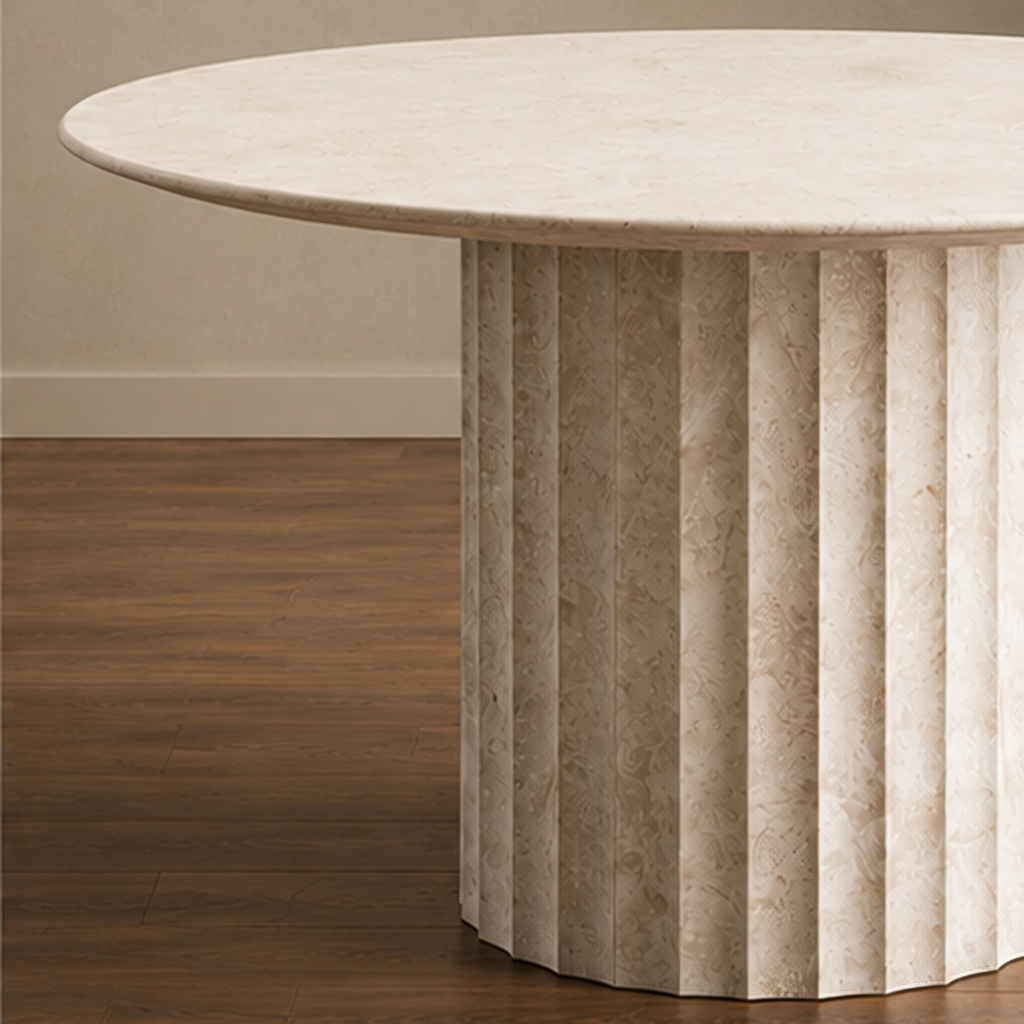 Crema Siena Fluted Dining Table