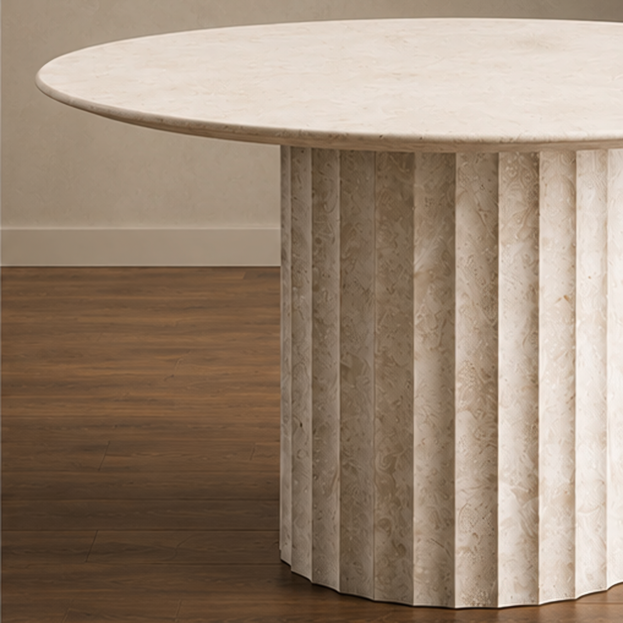 Crema Siena Fluted Dining Table