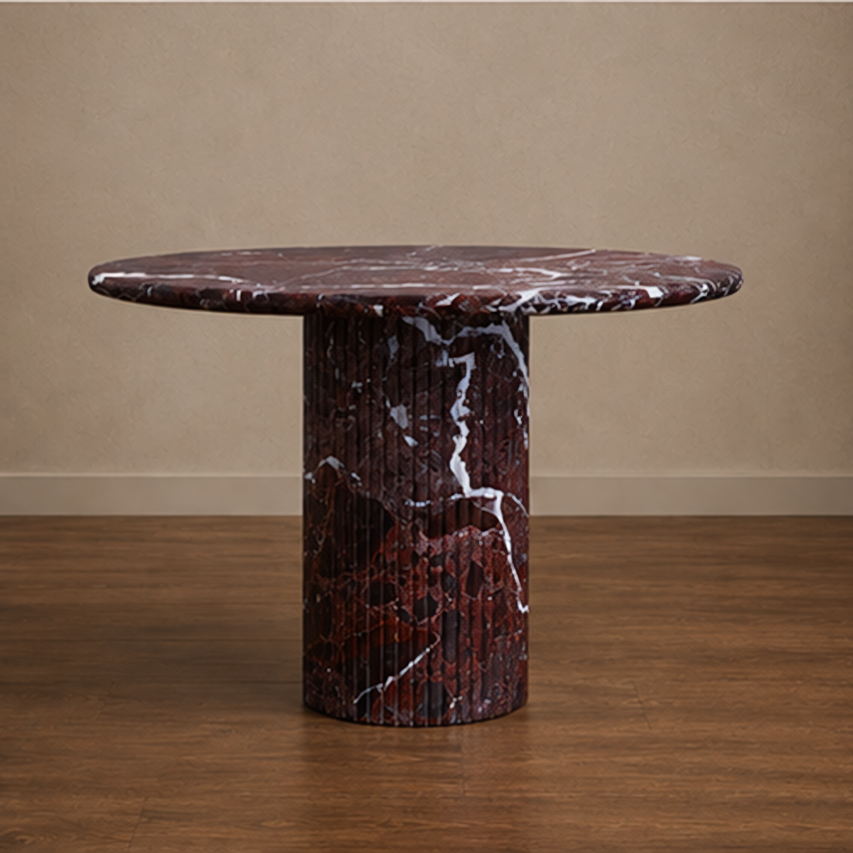 Rosso Levanto Round Dining Table – round marble dining table, marble dining table, round marble table, marble top round dining table, stone top round dining table