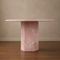 Rare Pink Onyx Dining Table – oval marble dining table, marble dining table, stone dining table, stone top dining table, marble top dining table