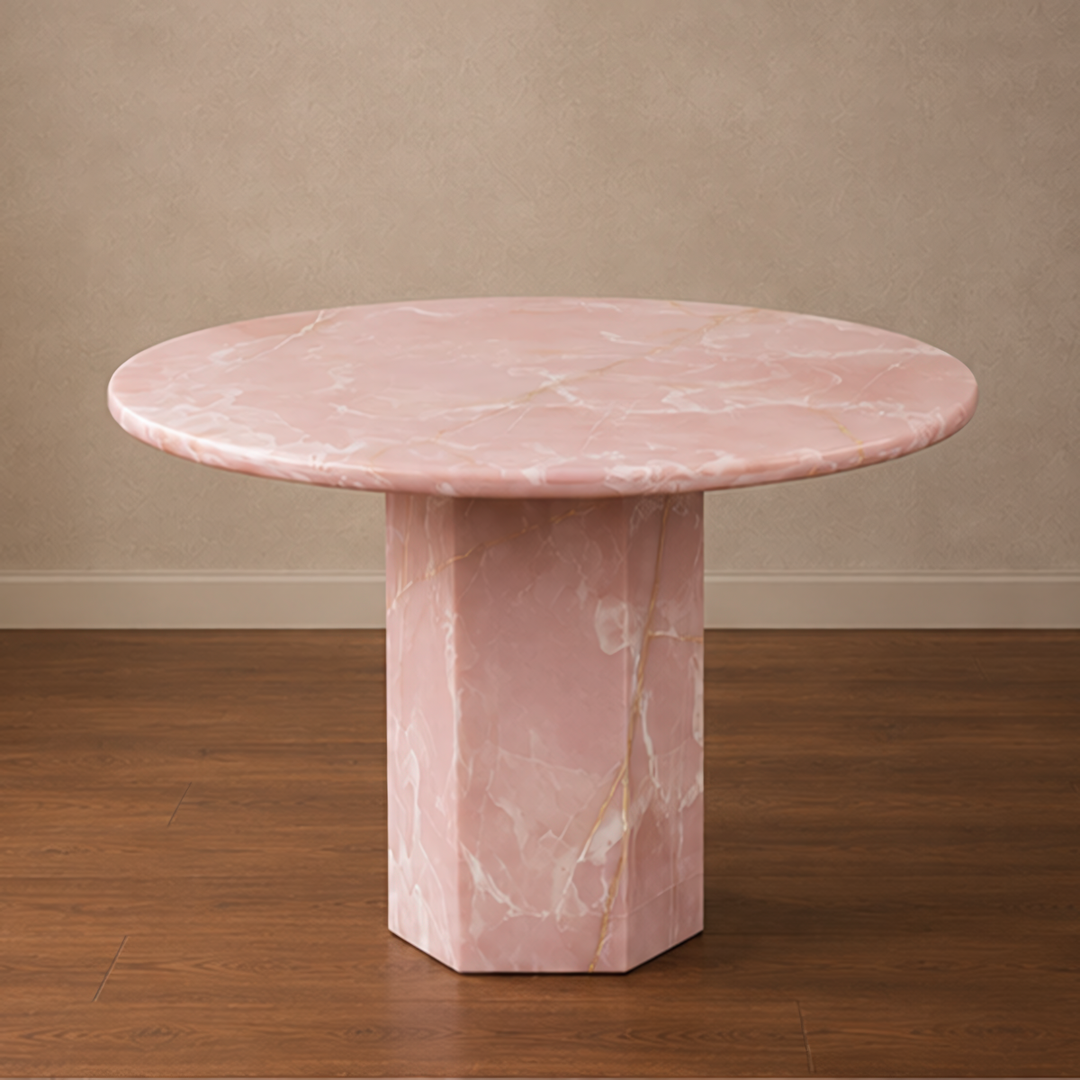 Rare Pink Onyx Dining Table – oval marble dining table, marble dining table, stone dining table, stone top dining table, marble top dining table