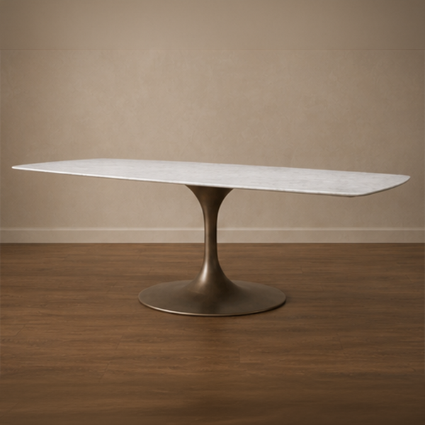 Bronzia Carrara White Dining Table