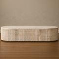 Fluted Beige Travertine Coffee Table – stone top coffee table, living room table, contemporary coffee table, luxury coffee table, designer coffee table