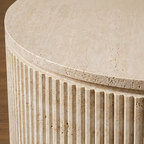 Fluted Beige Travertine Coffee Table – stone top coffee table, living room table, contemporary coffee table, luxury coffee table, designer coffee table
