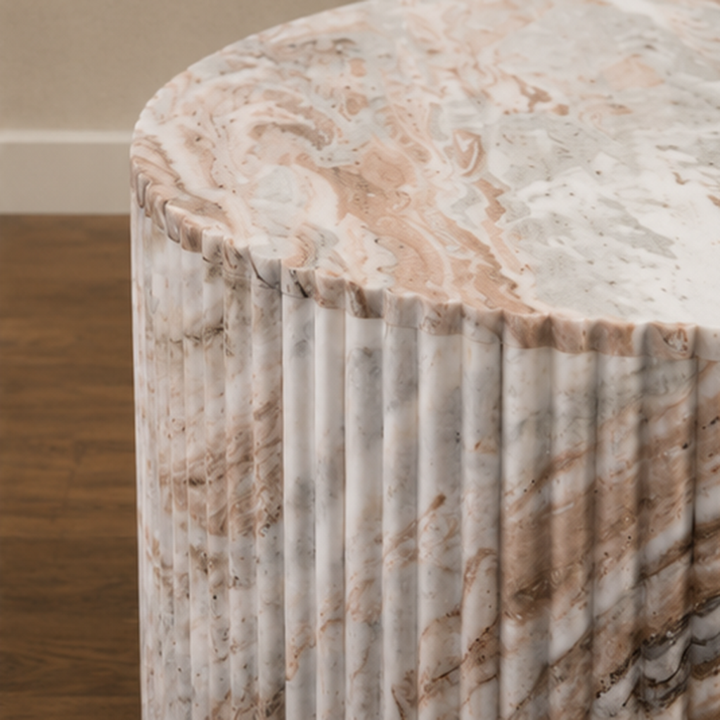 Palissandro Fluted Round Coffee Table – round coffee table, marble coffee table, modern coffee table, contemporary coffee table, luxury coffee table
