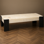 The Crystal Onyx & Cast Aluminum Interlock Coffee Table – onyx coffee table, designer coffee table, modern coffee table, luxury coffee table, statement coffee table
