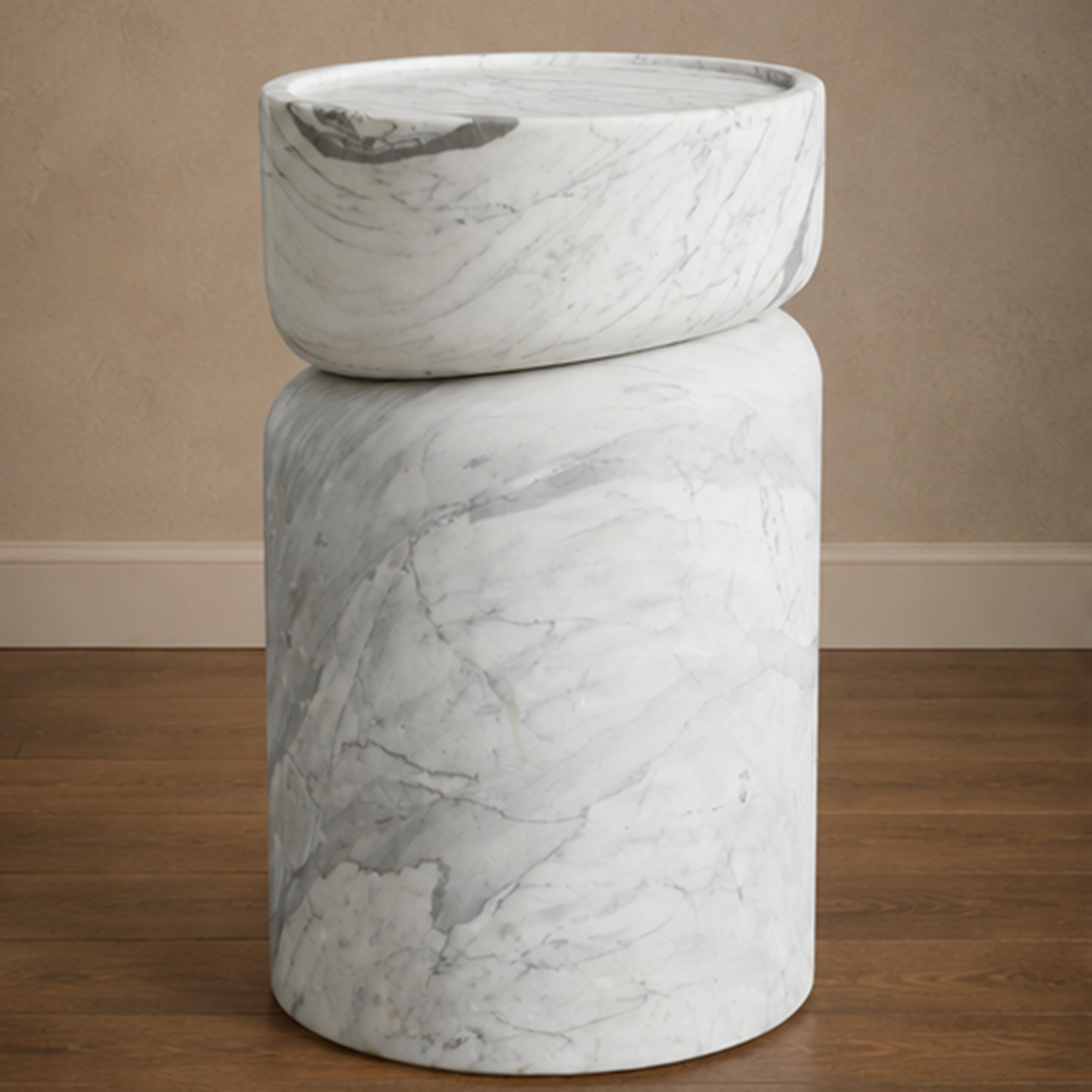Carrara White Side Table