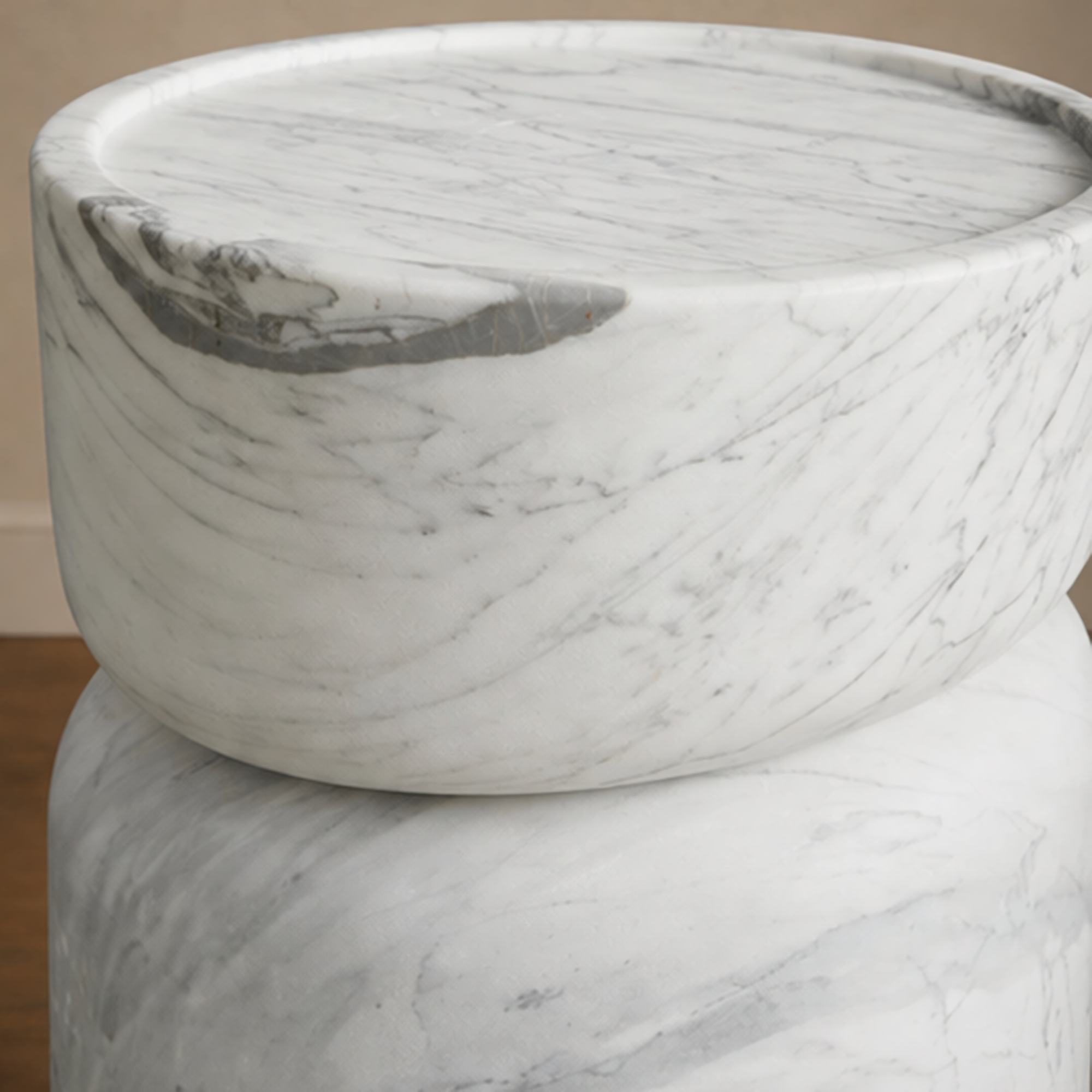Carrara White Side Table