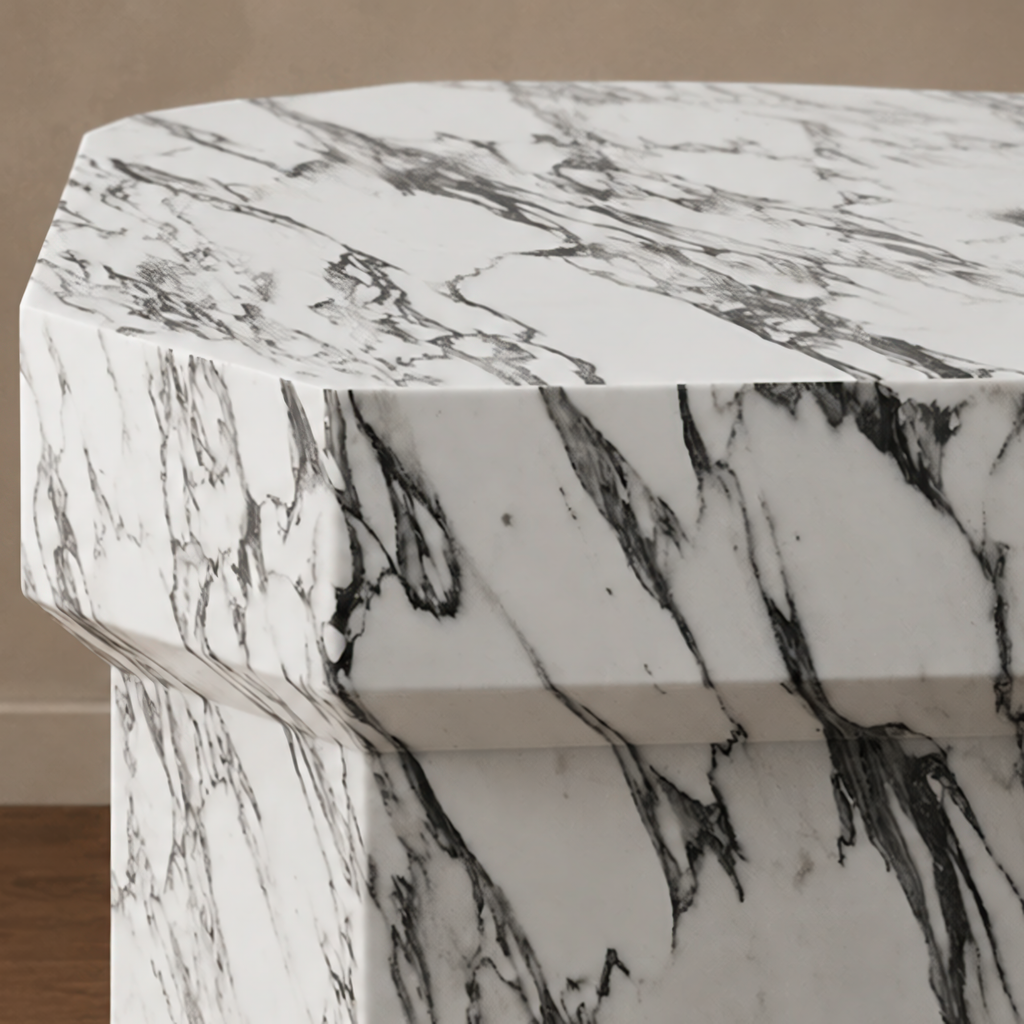 Curio Arabescato Marble Side Table