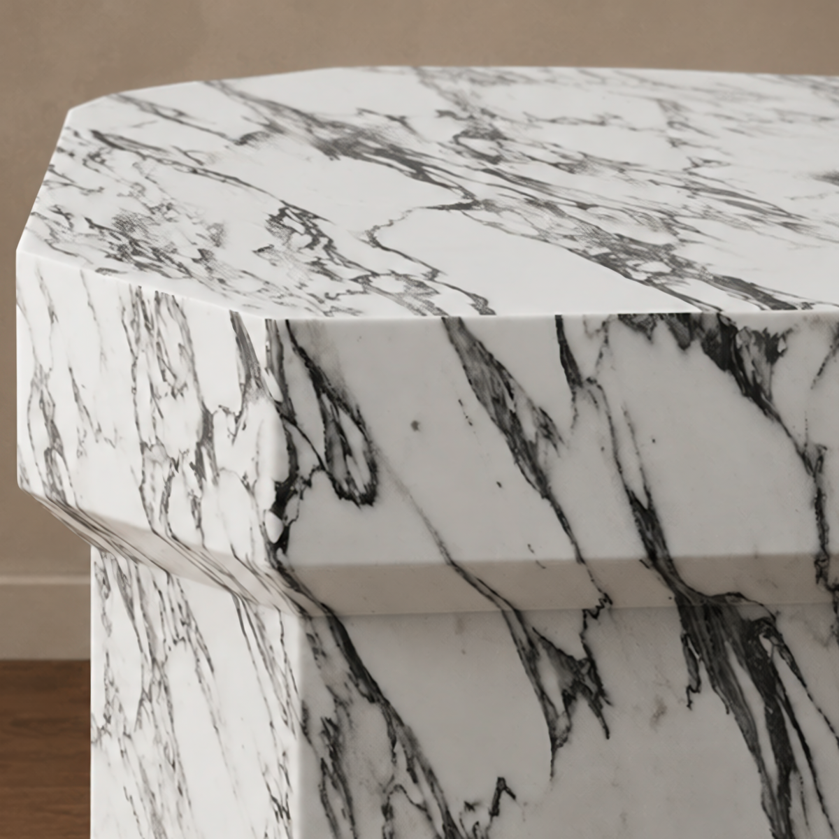 Curio Arabescato Marble Side Table