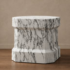 Curio Arabescato Marble Side Table
