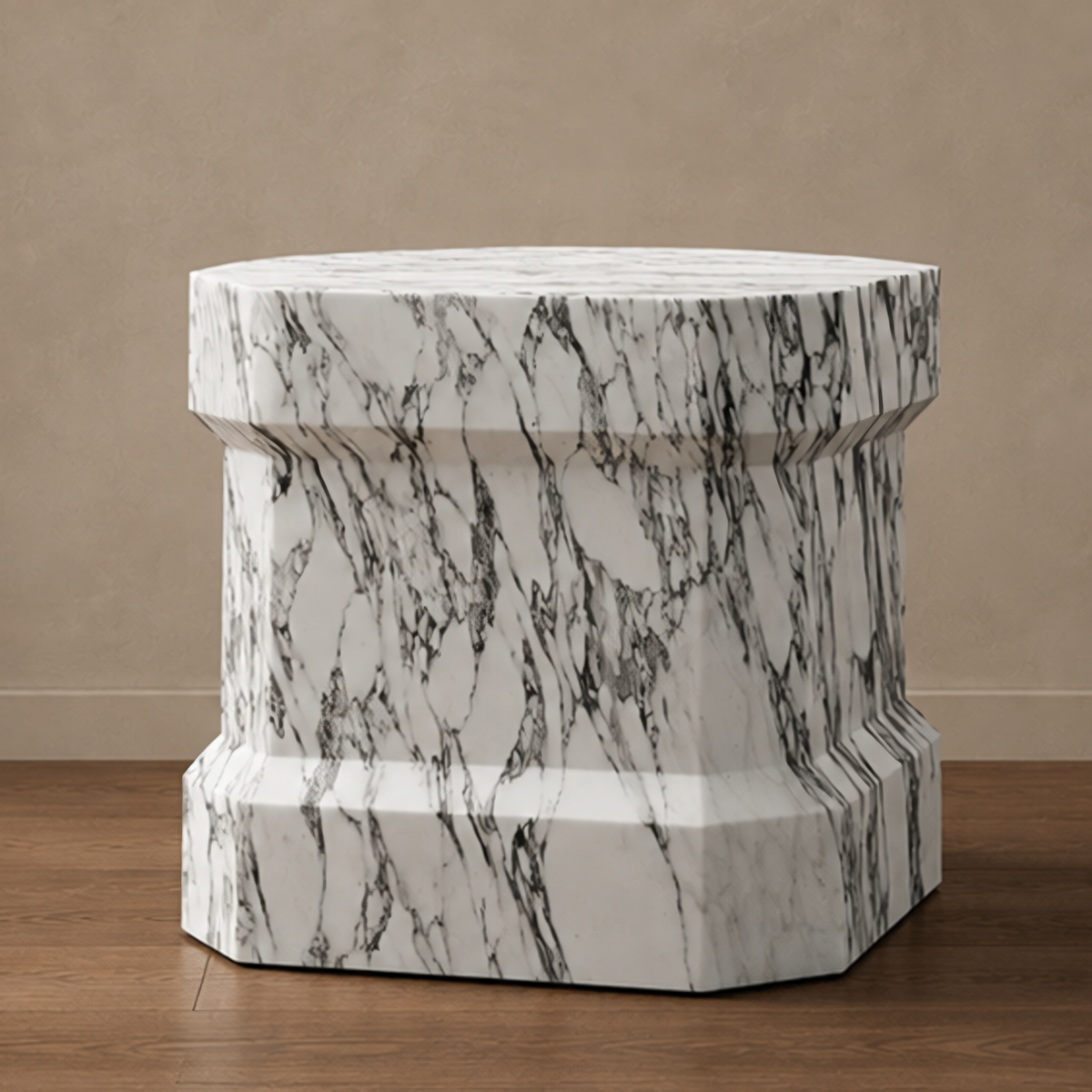 Curio Arabescato Marble Side Table