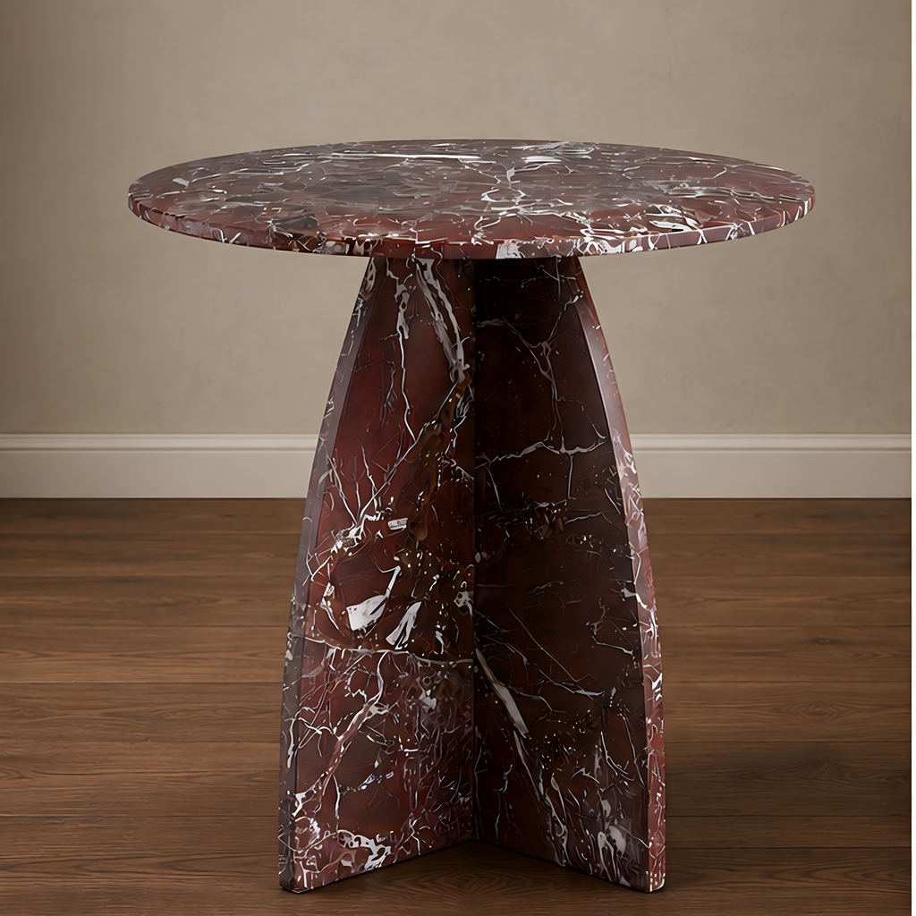 Rosso Levanto Tapered Side Table