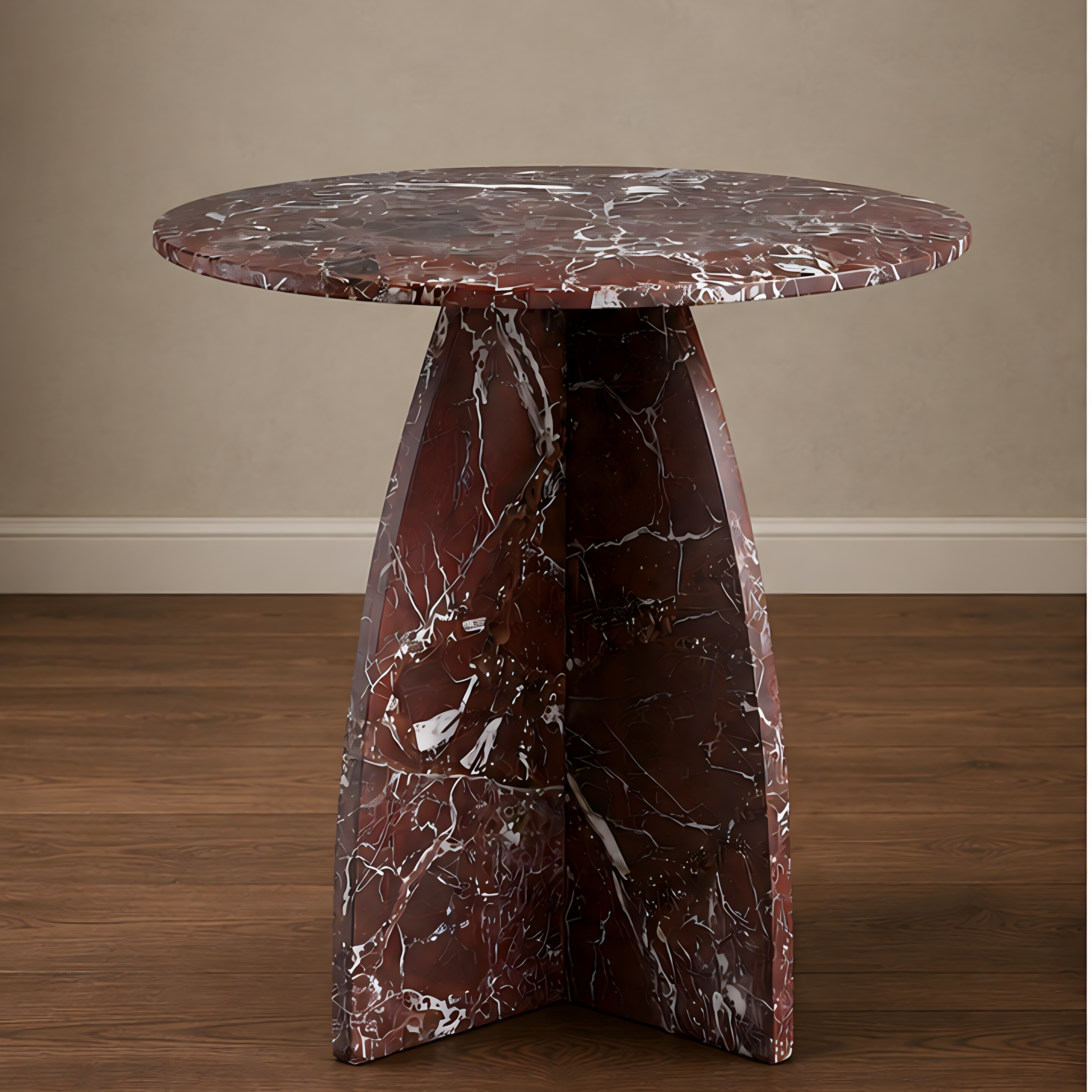 Rosso Levanto Tapered Side Table