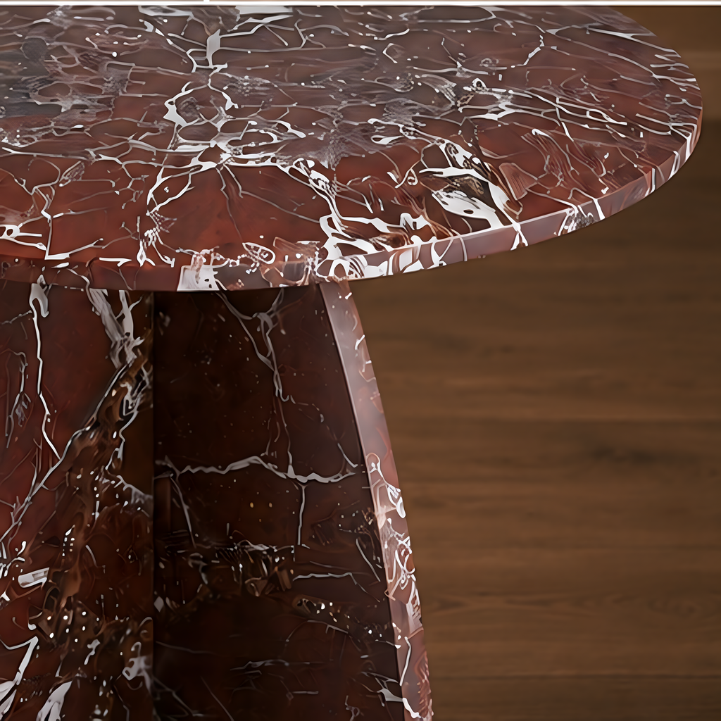 Rosso Levanto Tapered Side Table