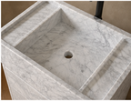 Curved Carrara White Vanity
