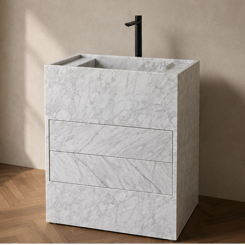 Minimalist Carrara White Vanity