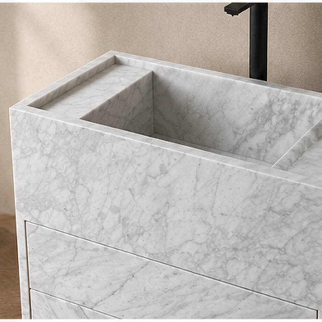 Minimalist Carrara White Vanity