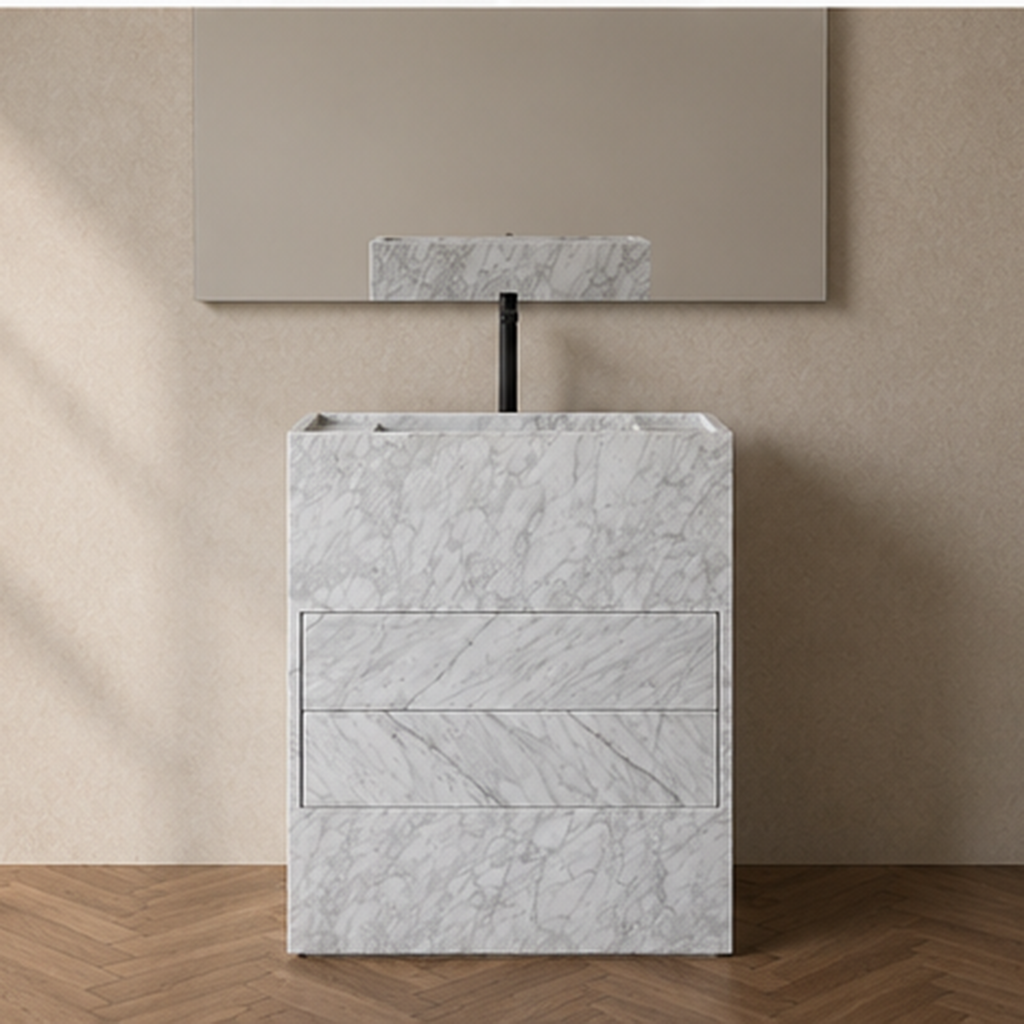 Minimalist Carrara White Vanity