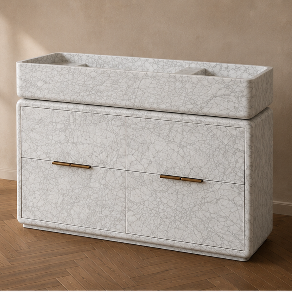 Carara White Marble Vanity