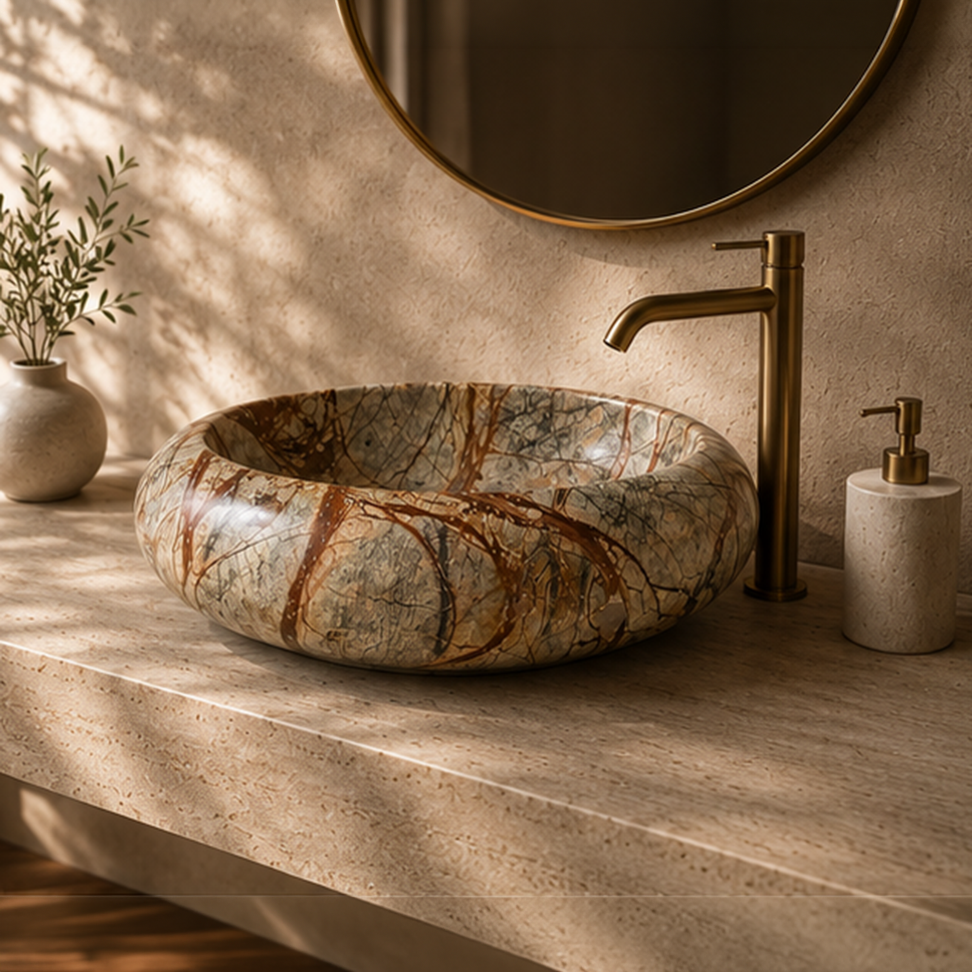 Rainforest Green Sculpted WashBasin