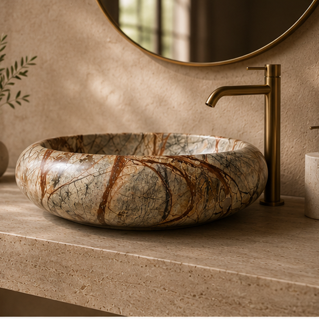 Rainforest Green Sculpted WashBasin