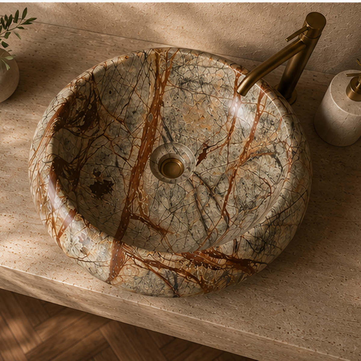 Rainforest Green Sculpted WashBasin
