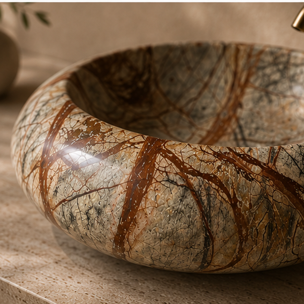 Rainforest Green Sculpted WashBasin