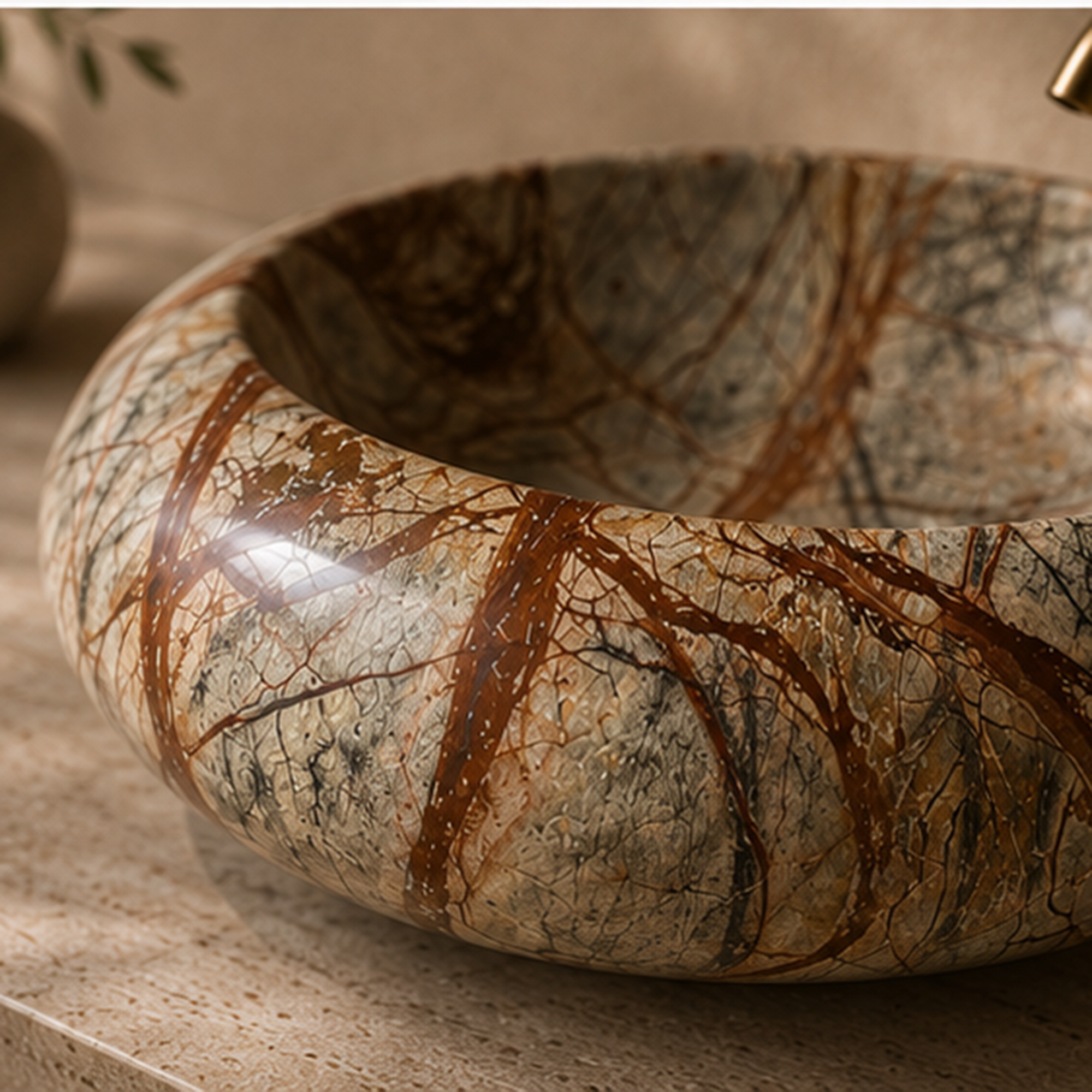 Rainforest Green Sculpted WashBasin